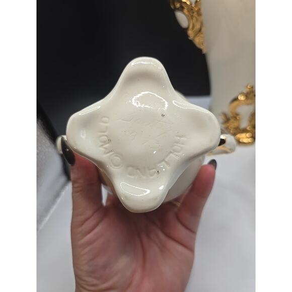 Vintage Holland Mold 5pc Off White Cream Coffee Tea Pot Creamer Sugar Set 1973 - Picture 6 of 7